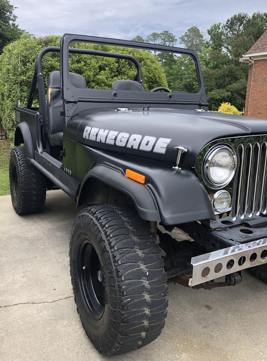 JEEP RENEGADE HOOD DECALS CJ SCRAMBLER CJ5 CJ7 CJ8