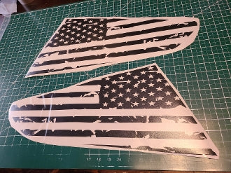 2015-2025 MUSTANG QUARTER WINDOW AMERICAN FLAG SET OF 2