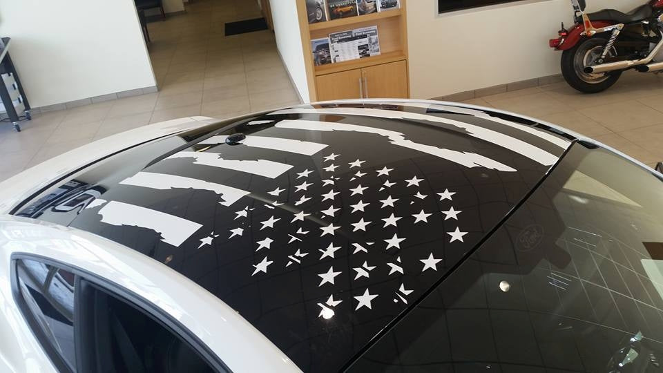 15-25 S550 FORD MUSTANG DISTRESSED AMERICAN FLAG FOR ROOF