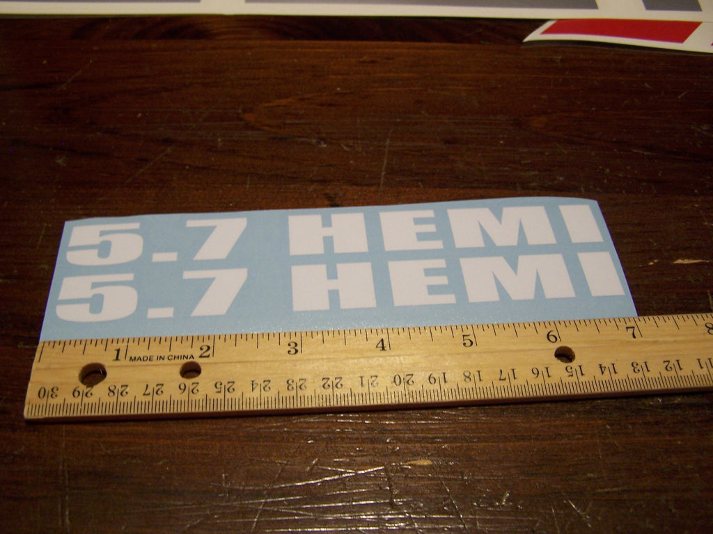 5.7 HEMI HOOD VALVE COVER HOOD VINYL DECALS STICKERS SET OF 2