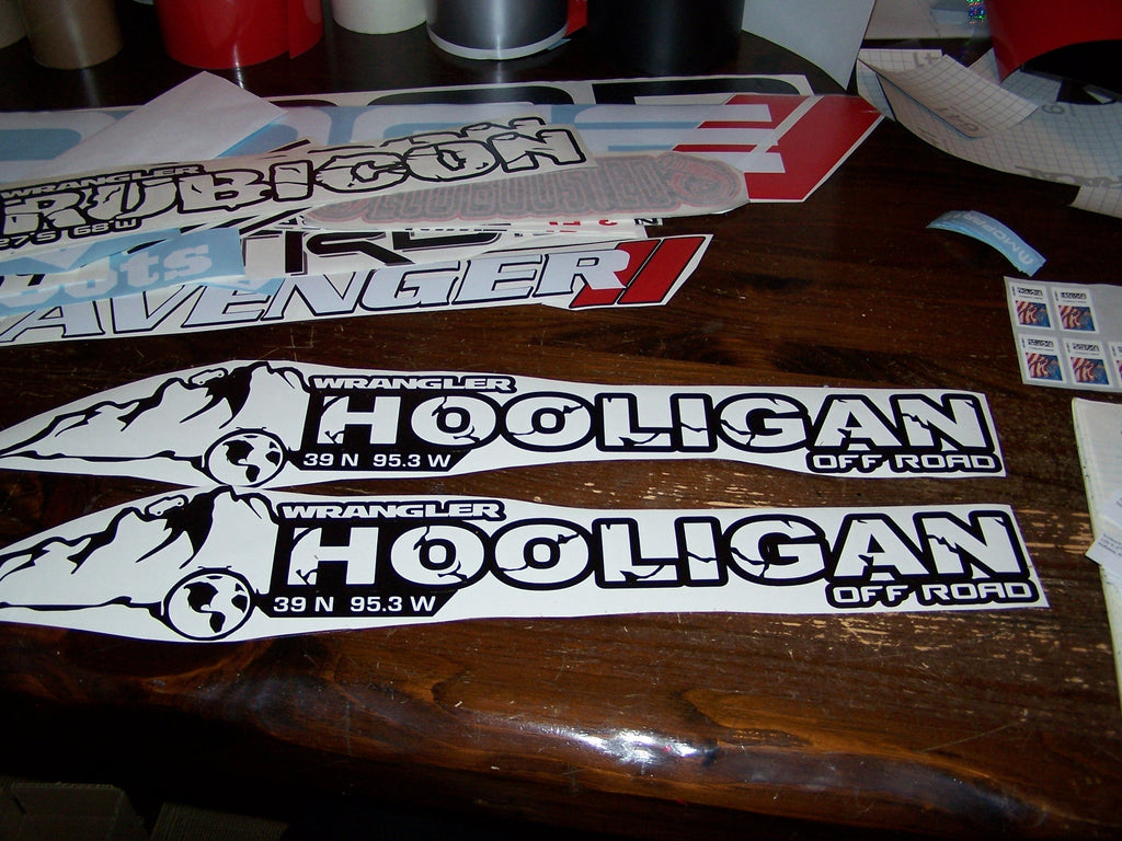 JEEP WRANGLER HOOLIGAN MOUNTAIN OFF ROAD HOOD DECAL SET