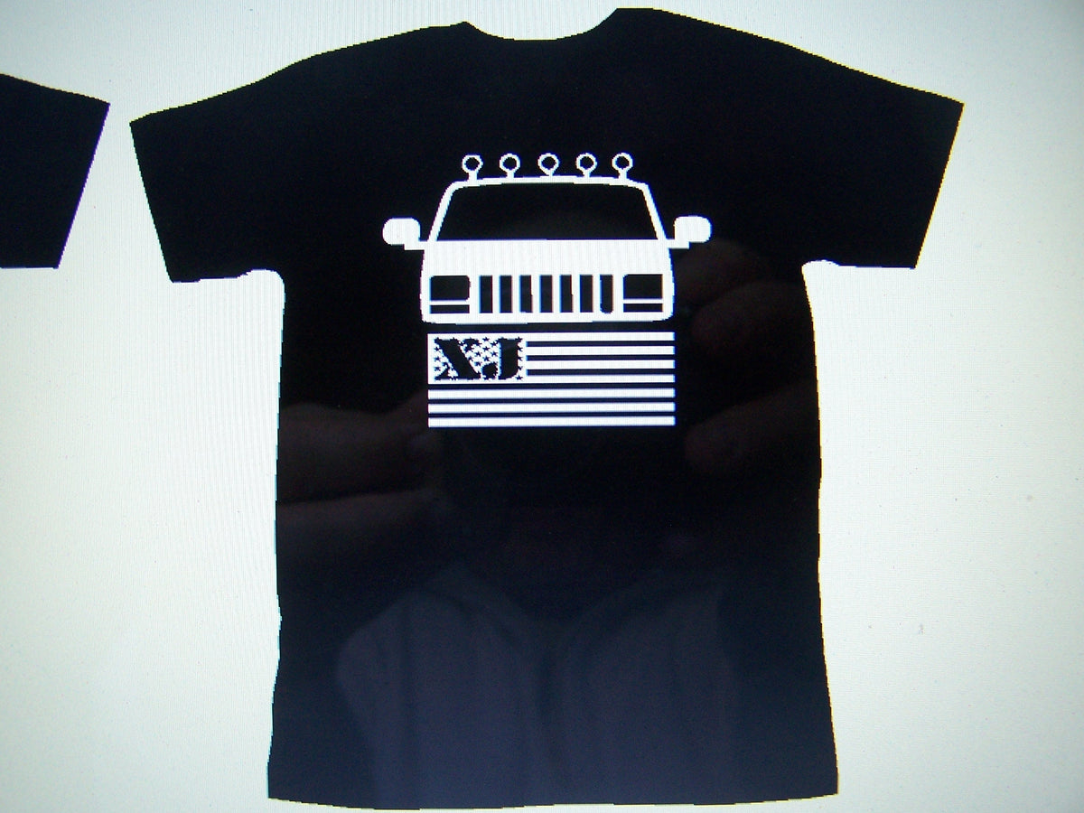JEEP CHEROKEE XJ FLAG LOGO T-SHIRT CHOOSE SIZE AND COLOR