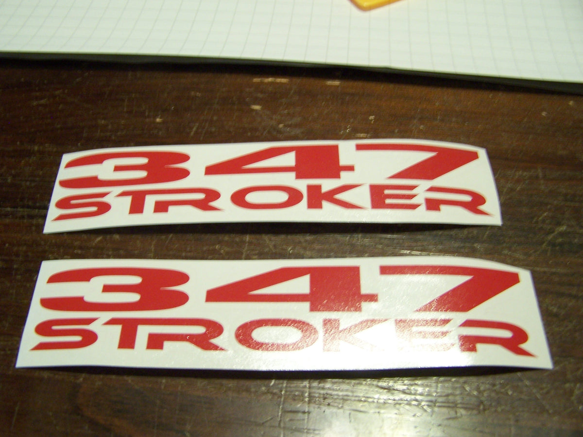 347 STROKER VINYL DECAL STICKER SET OF 2 CHOOSE COLOR