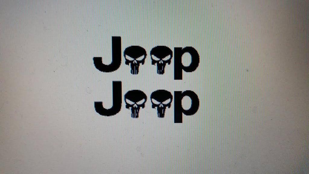 JEEP FENDER SKULL DECAL SET OF 2 WRANGLER CJ YJ SCRAMBLER