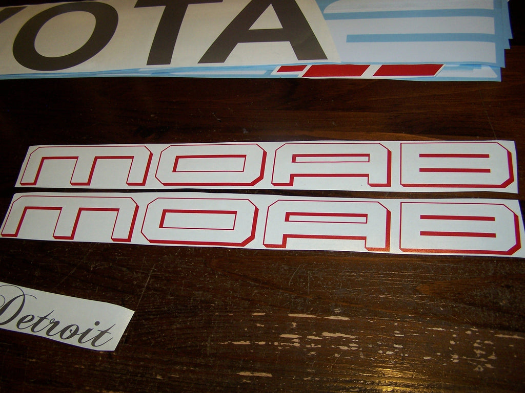 JEEP MOAB HOOD DECALS VINYL STICKER SET