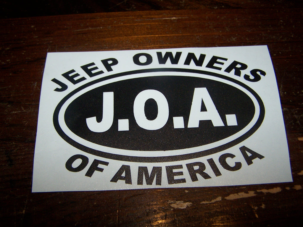 JEEP OWNERS OF AMERICA MEMBERS VINYL DECAL STICKER