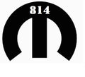 814 MOPARS LOGO WITH 814 AT THE TOP VINYL STICKER DECAL