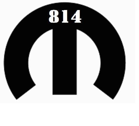 814 MOPARS LOGO WITH 814 AT THE TOP VINYL STICKER DECAL