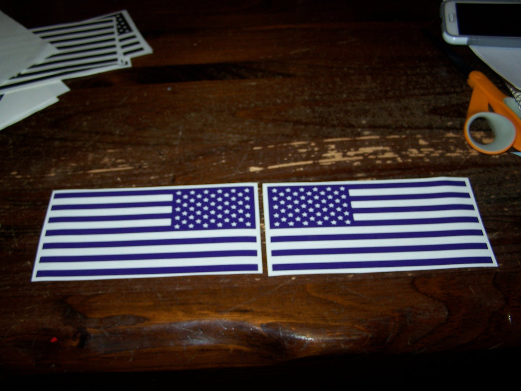 AMERICAN FLAG VINYL DECAL STICKER SET OF 2