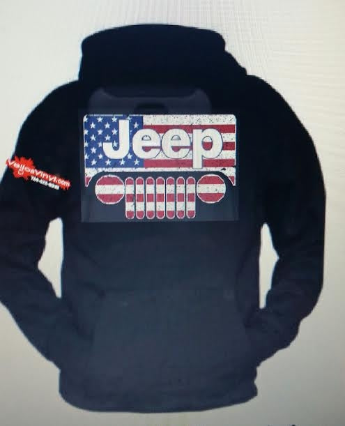 JEEP AMERICAN FLAG HOODIE CHOOSE SIZE HOODED SWEATSHIRT