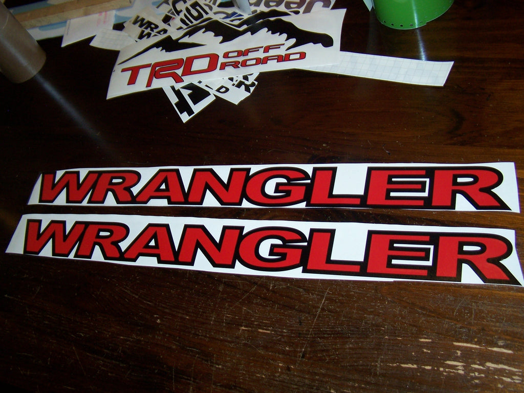 JEEP WRANGLER HOOD VINYL DECAL SET CHOOSE 2 COLORS