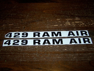429 RAM AIR HOOD VINYL DECAL STICKER SET FOR 1971-73 MUSTANG