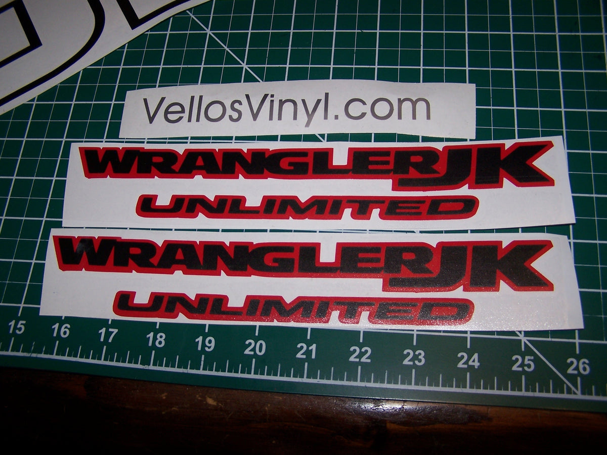 JEEP WRANGLER JK 2018 UNLIMITED FENDER VINYL DECAL SET OF 2
