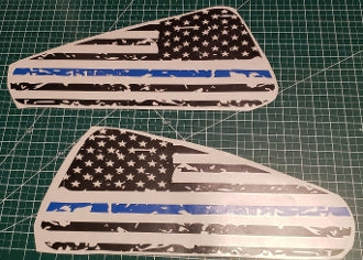 05-09 MUSTANG QUARTER WINDOW DISTRESSED AMERICAN FLAG SET OF 2