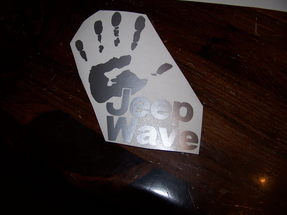 JEEP WAVE TEXT DECAL VINYL DECAL STICKER CHOOSE COLOR & SIZE