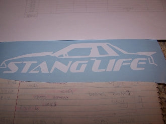 STANG LIFE WINDOW BANNER STICKER DECAL FOX BODY COWL HOOD & WING