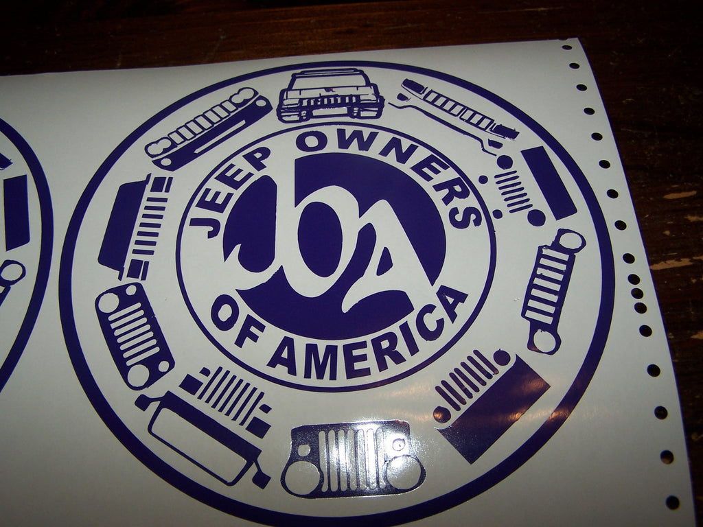 JEEP OWNERS OF AMERICA MEMBERS VINYL DECAL STICKER