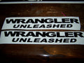 JEEP WRANGLER UNLEASHED FENDER DECALS VINYL STICKER SET OF 2