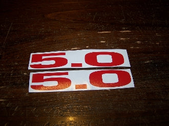 5.0 FENDER TRUNK HOOD SCOOP VALVE COVER VINYL DECAL