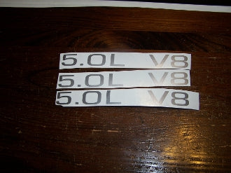 5.0L V8 HOOD SCOOP DECAL SET OF 3