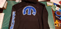 MOPAR HOODIE WITH SCRIPT ON SLEEVES AND LOGO ON FRONT