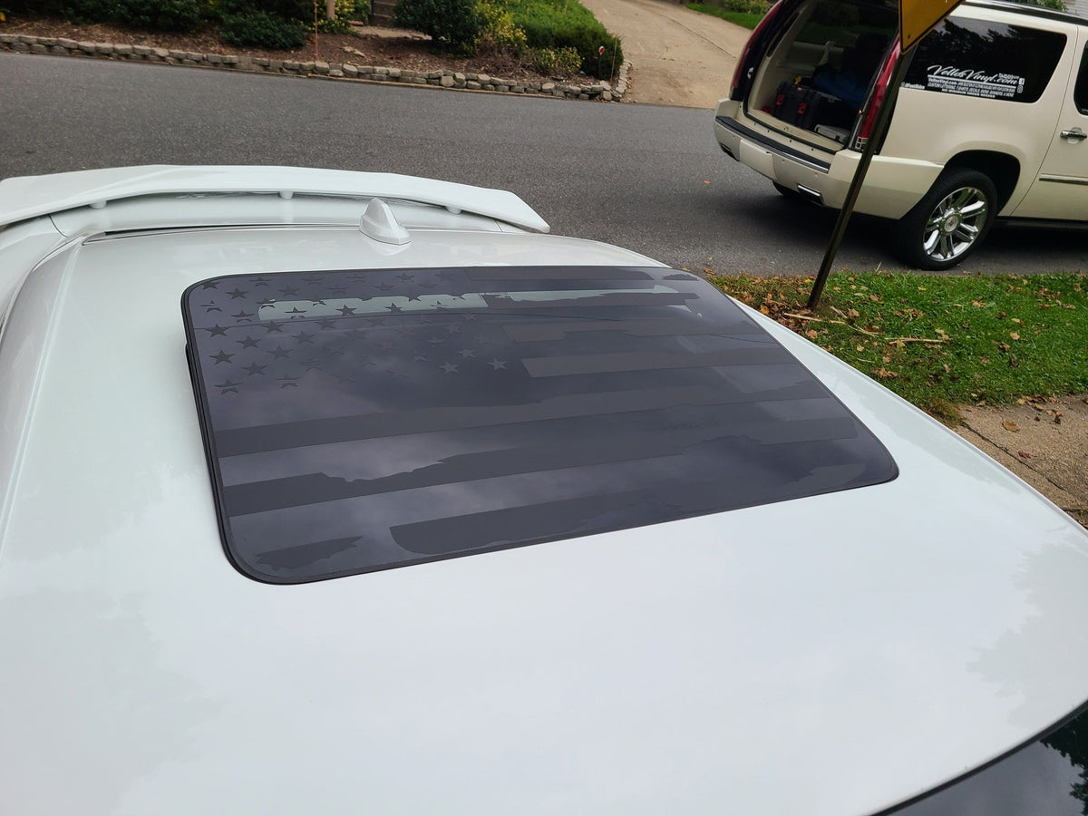 2016-UP CHEVROLET CAMARO SUNROOF DISTRESSED FLAG DECAL CHOOSE CO