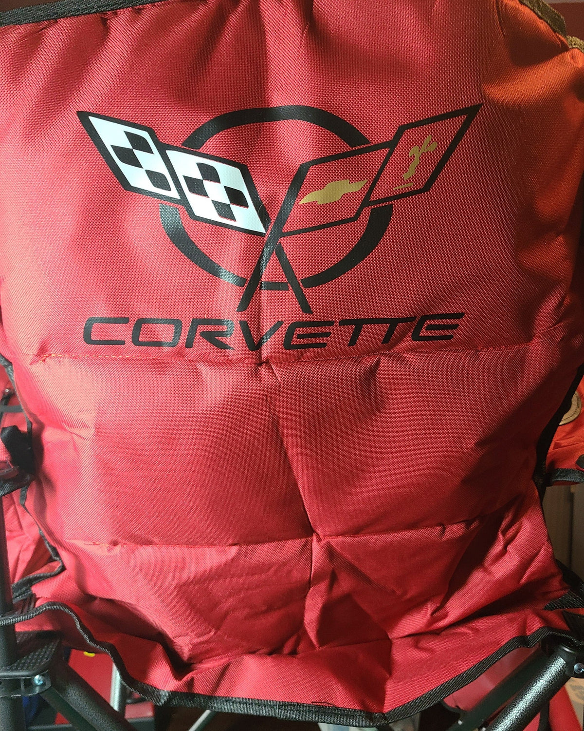 CORVETTE C5 CUSTOM CAR SHOW FOLDING CHAIR LOGO FRONT & BACK