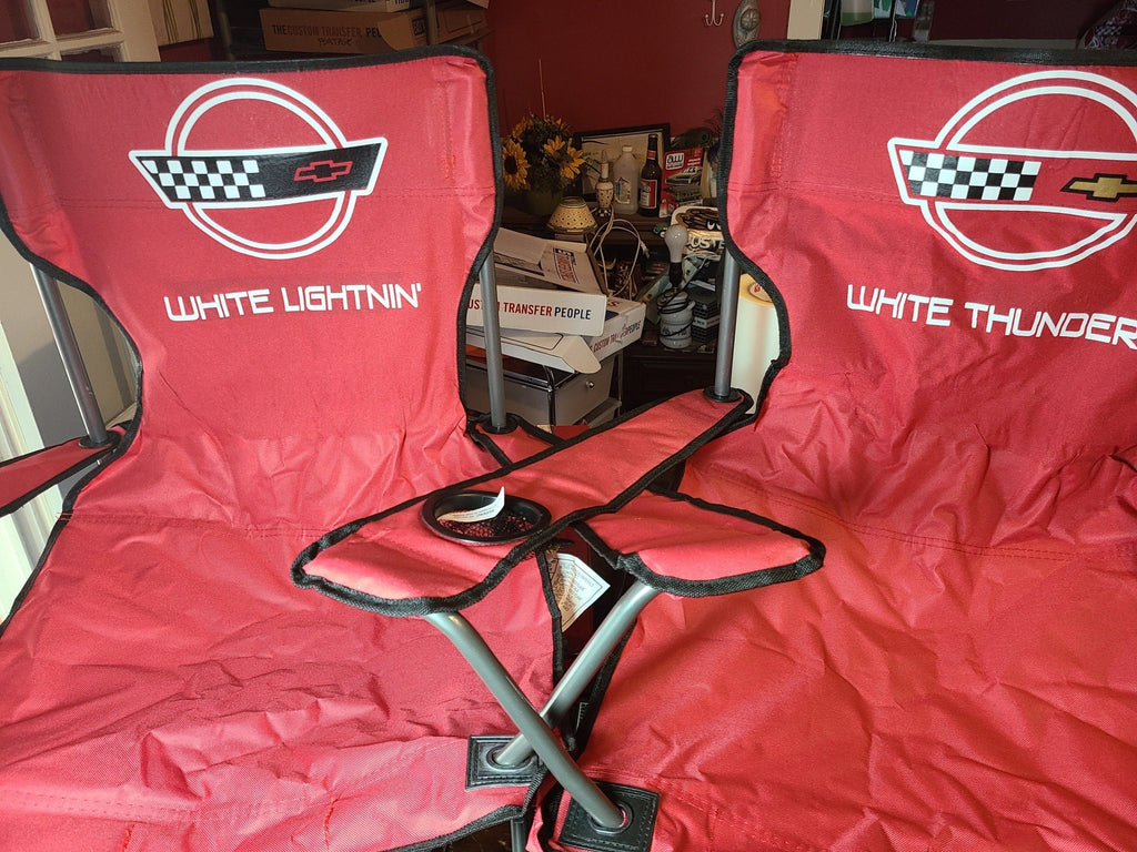 CORVETTE C4 CUSTOM CAR SHOW FOLDING CHAIR LOGO FRONT AND BACK