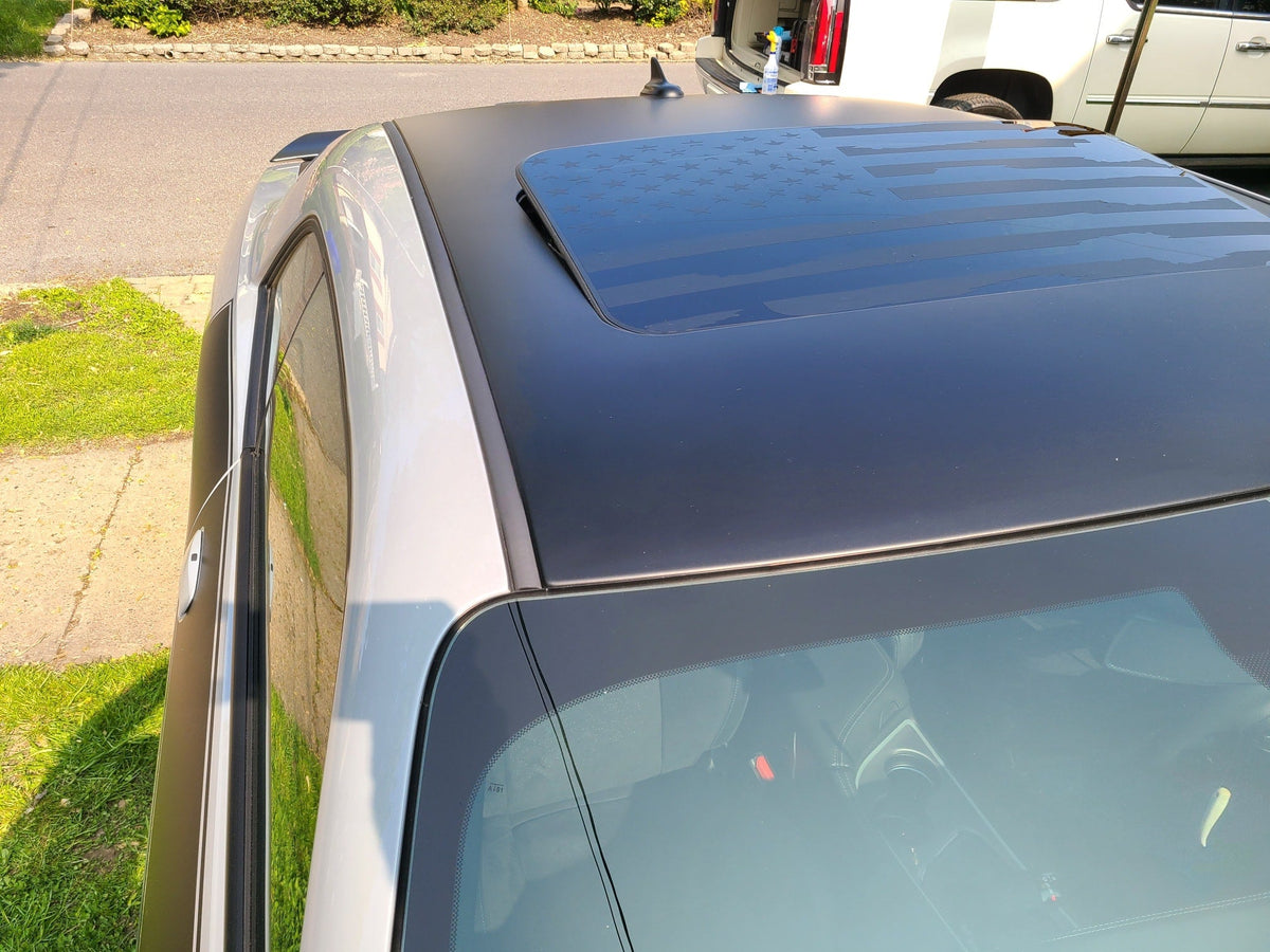 DODGE CHALLENGER 2009-2023 DISTRESSED FLAG SUNROOF VINYL DECAL