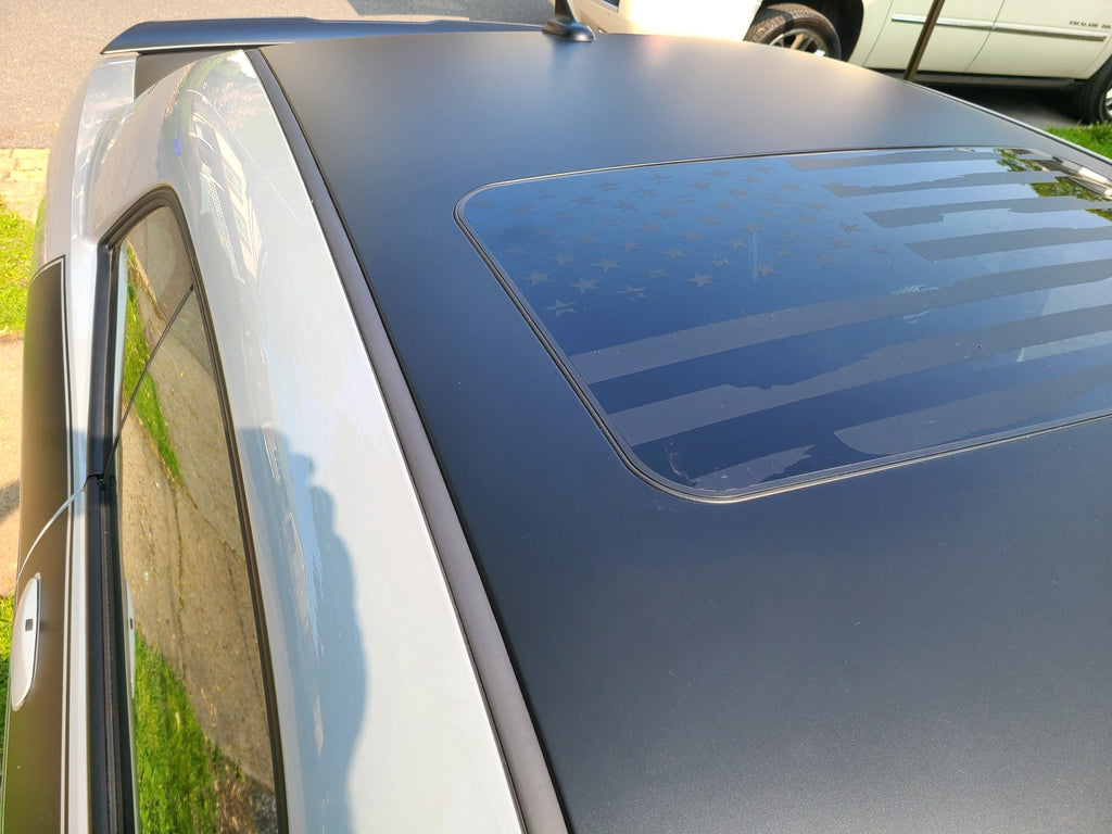 DODGE CHALLENGER 2009-2023 DISTRESSED FLAG SUNROOF VINYL DECAL