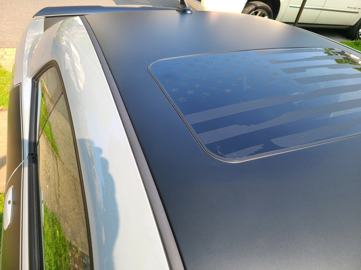 DODGE CHALLENGER 2009-2023 DISTRESSED FLAG SUNROOF VINYL DECAL