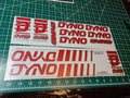 DYNO COMPE DECAL SET 86 87 88 89 VINTAGE BMX RED & SILVER