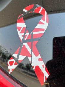 EDDIE VAN HALEN TRIBUTE RIBBON VINYL DECAL STICKER