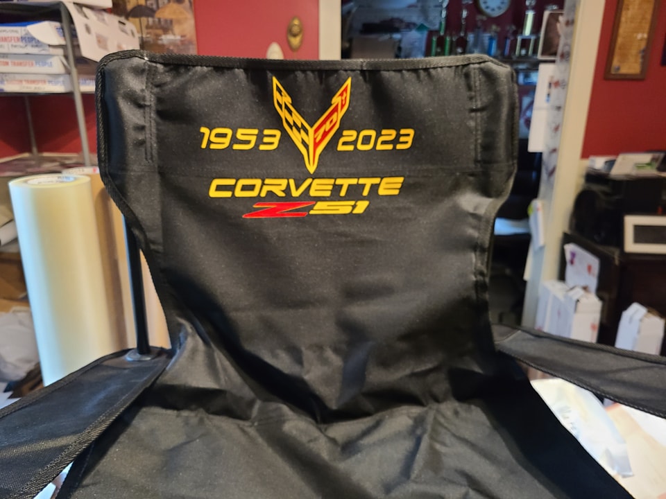 CORVETTE C8 FOLDING CUSTOM CAR SHOW CHAIR