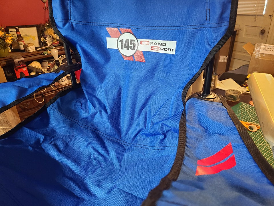 1996 CORVETTE C4 GRAND SPORT CUSTOM CAR SHOW FOLDING CHAIR LOGO FRONT AND BACK