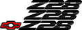 Z28 CAMARO EMBLEM FENDER & REAR BUMPER VINYL DECAL SET OF 3 1993-2002