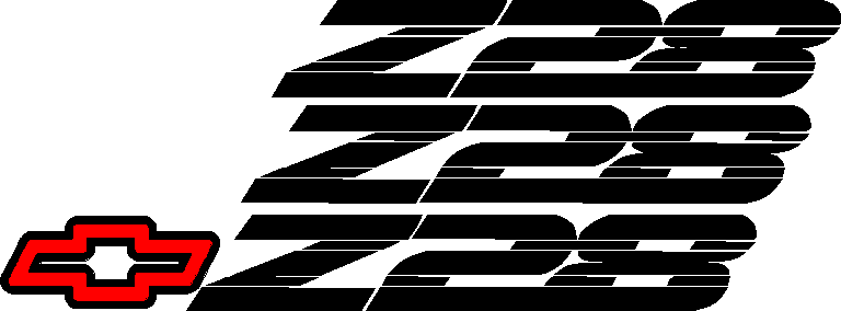 Z28 CAMARO EMBLEM FENDER & REAR BUMPER VINYL DECAL SET OF 3 1993-2002