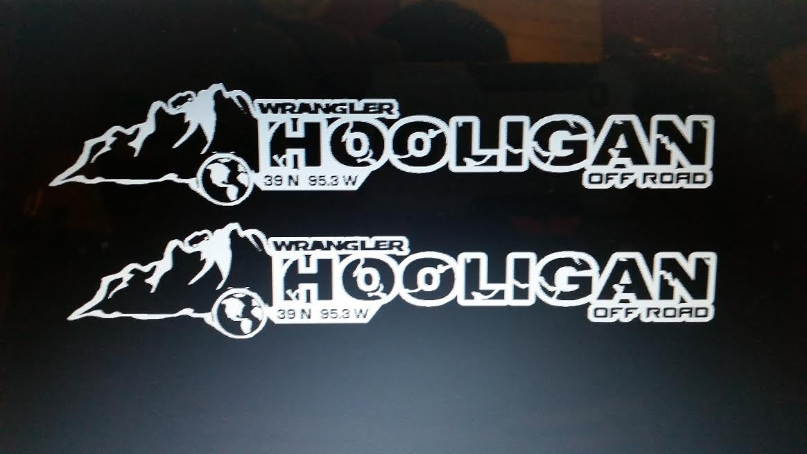 JEEP WRANGLER HOOLIGAN MOUNTAIN OFF ROAD HOOD DECAL SET