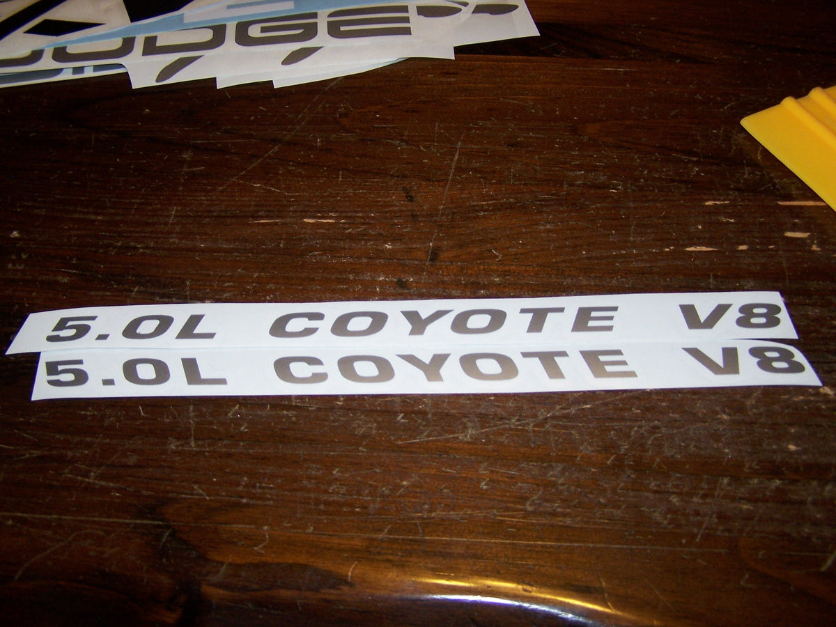 5.0L COYOTE V8 HOOD SCOOP DECAL SET OF 2