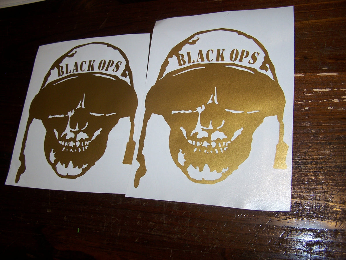 BLACK OPS SKULL DECAL SET OF 2 CALL OF DUTY