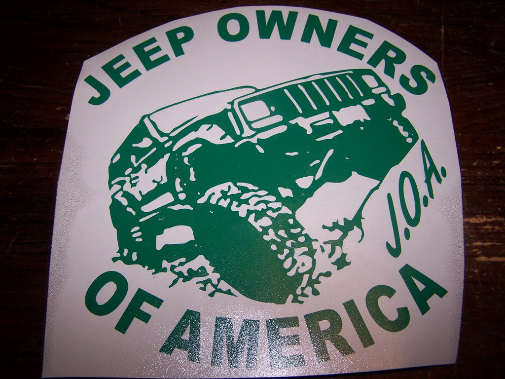 JEEP OWNERS OF AMERICA MEMBERS XJ VINYL DECAL STICKER