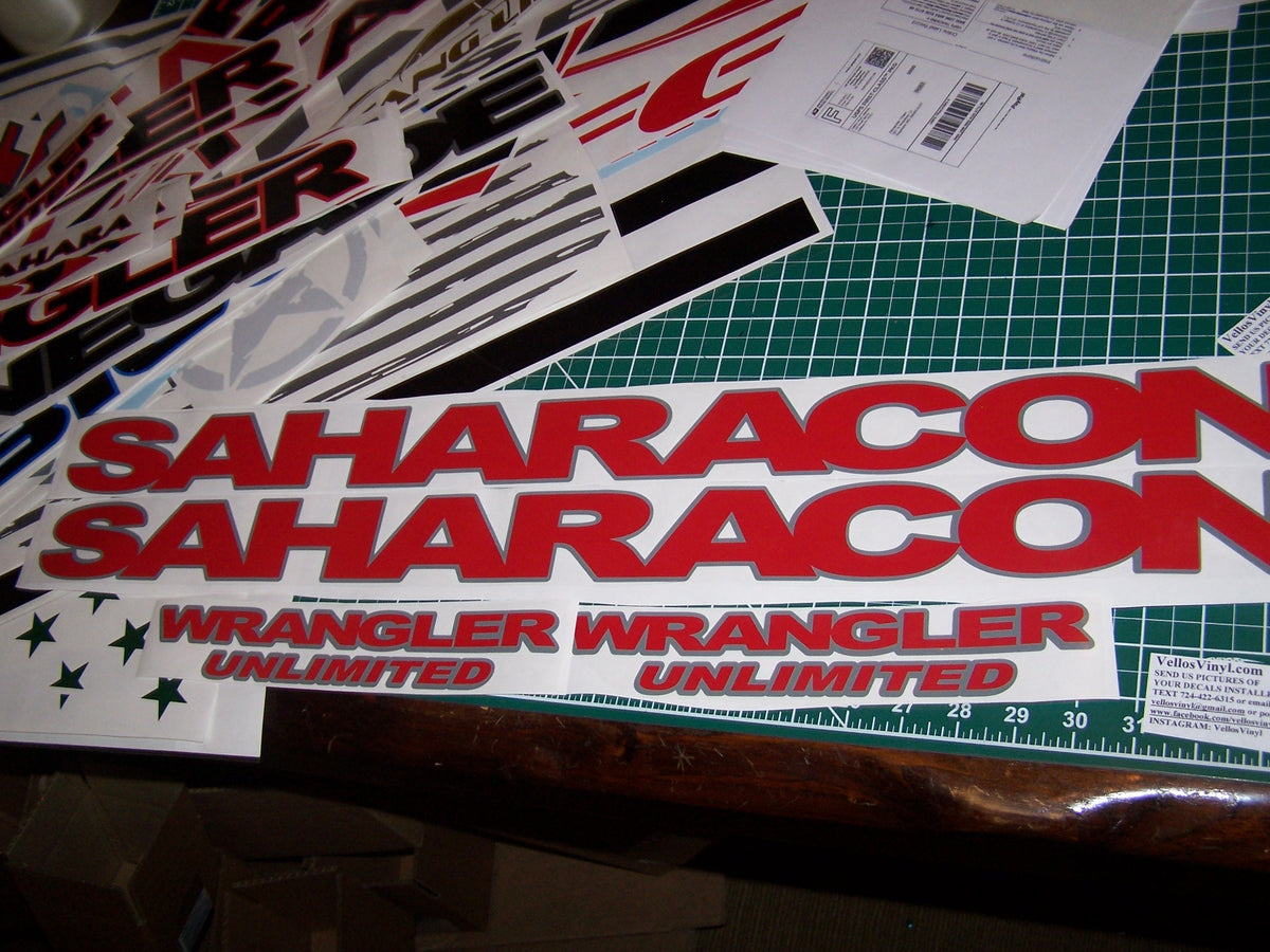 JEEP WRANGLER SAHARACON UNLIMITED HOOD & FENDER DECAL SET JK JKU