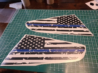 2015-2025 MUSTANG QUARTER WINDOW AMERICAN FLAG SET OF 2