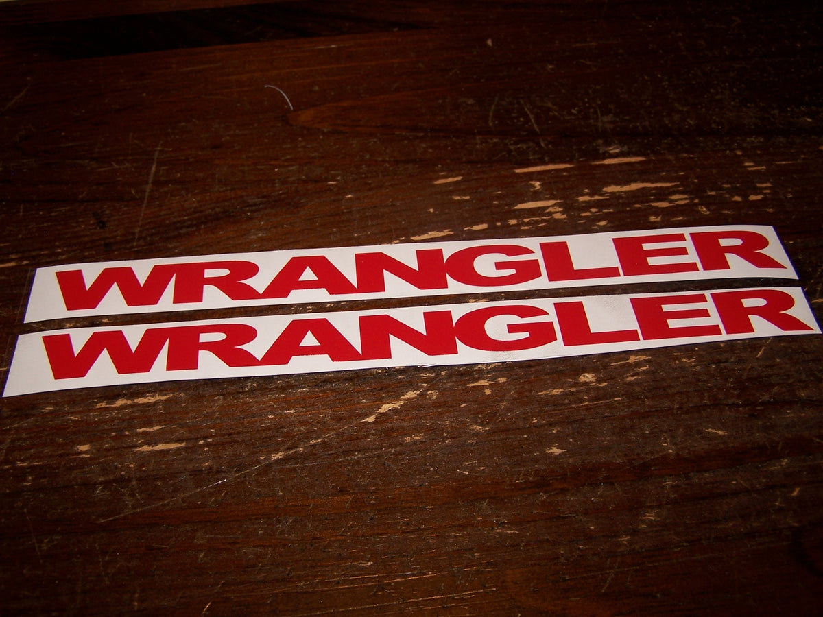 JEEP WRANGLER FENDER VINYL DECAL SET OF 2 YJ JK TJ CHOOSE COLOR