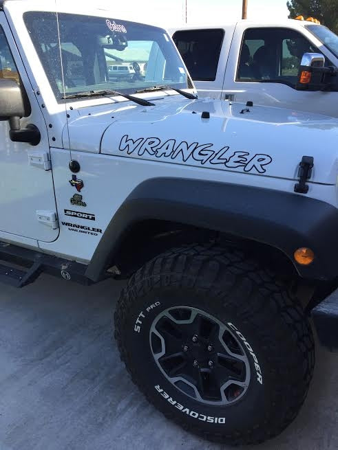 JEEP WRANGLER OUTLINED HOOD DECALS