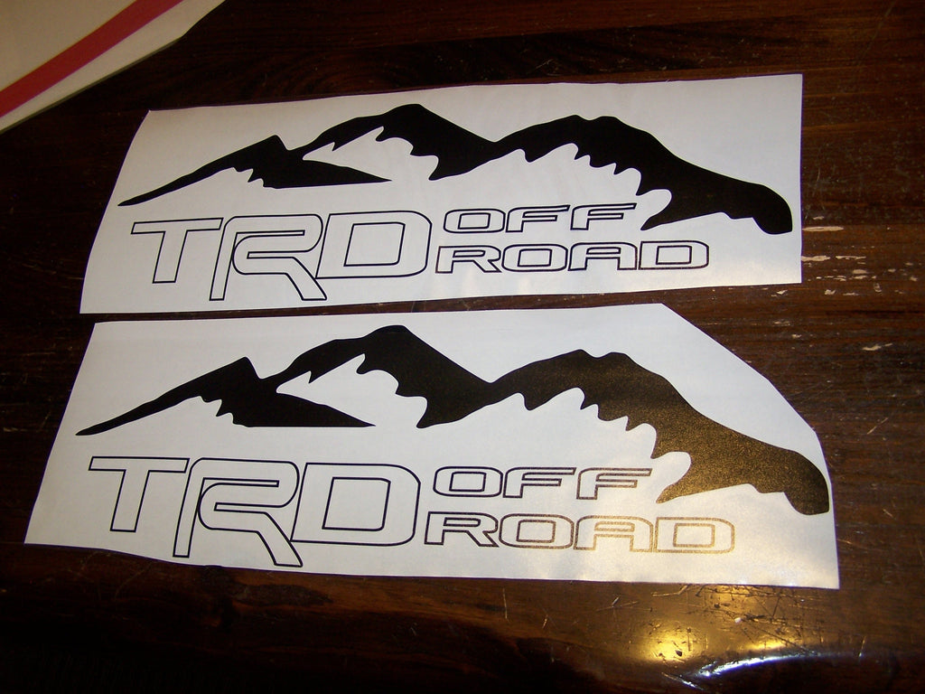 TRD OFF ROAD BEDSIDE / WINDOW STICKER VINYL DECAL SET OF 2
