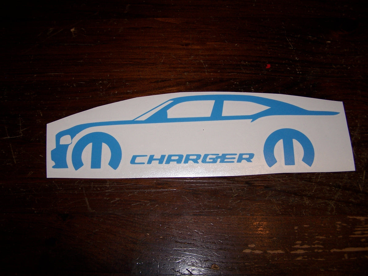 CHARGER WITH MOPAR LOGO & TEXT VINYL STICKER DECAL 2006-2010