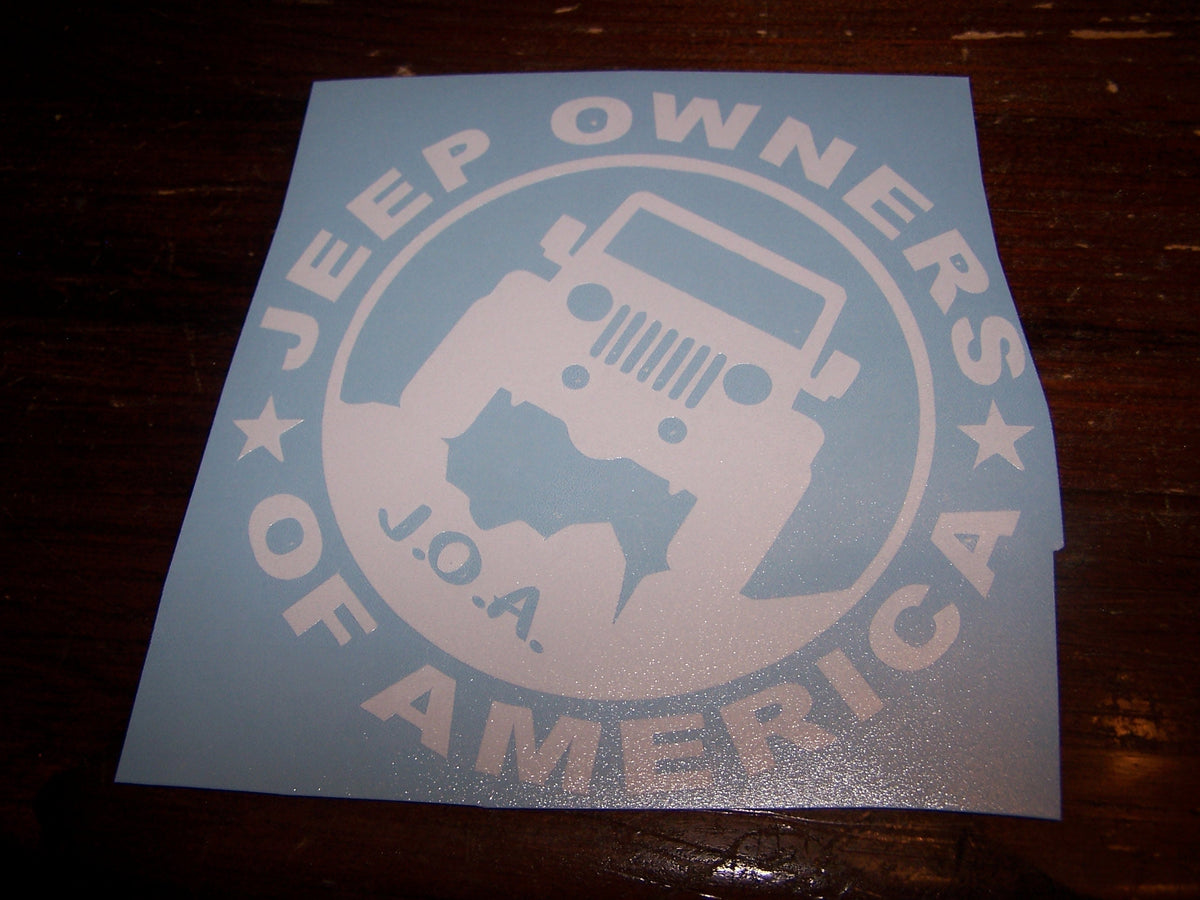 JEEP OWNERS OF AMERICA MEMBERS TJ JK VINYL DECAL STICKER
