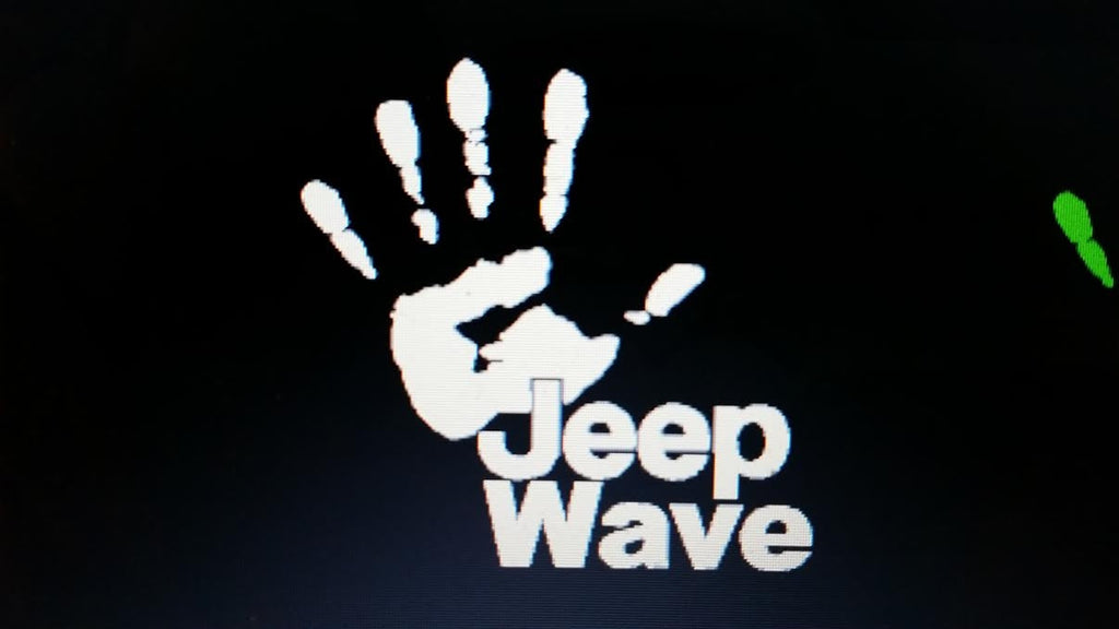 JEEP WAVE TEXT DECAL VINYL DECAL STICKER CHOOSE COLOR & SIZE