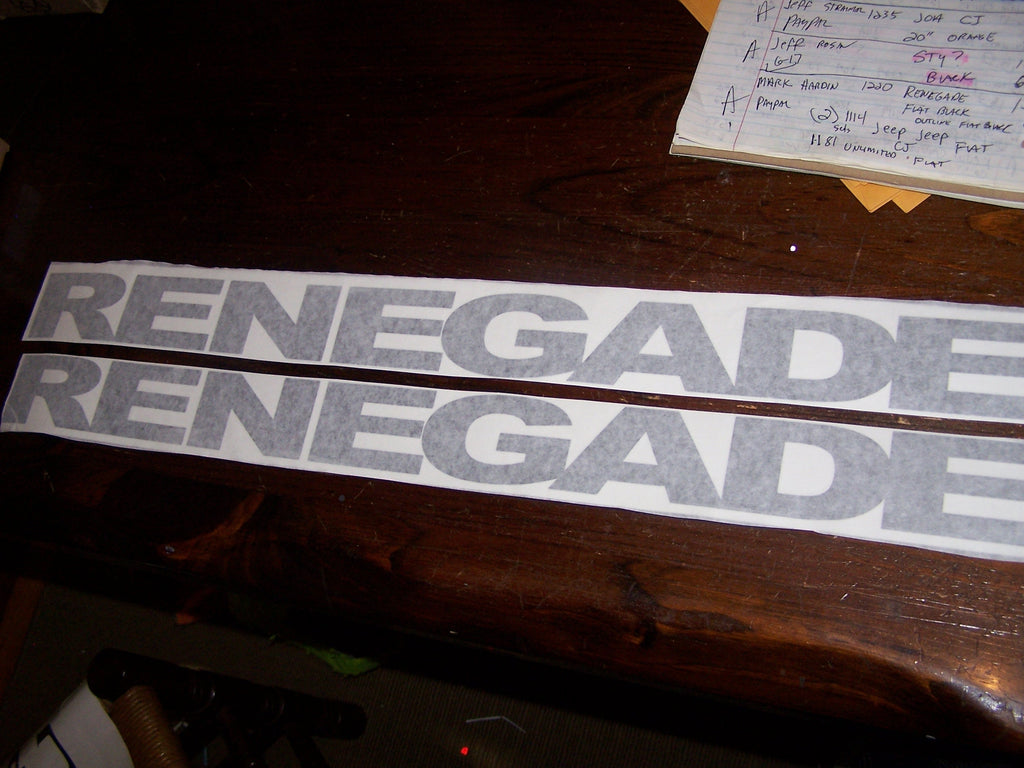 JEEP RENEGADE HOOD VINYL DECAL SET CHOOSE 2 COLORS